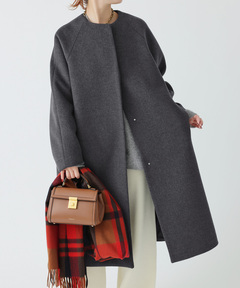 Spick and Span S160ビーバーノーカラーコートブラック新品36 スピック＆スパン Spick & Span S160ビーバーノーカラーコート