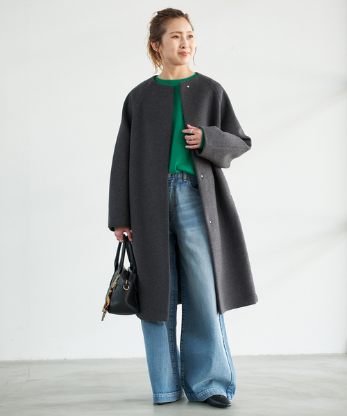 S160ビーバーノーカラーコート（ノーカラーコート）｜Spick & Span