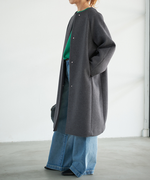 S160ビーバーノーカラーコート（ノーカラーコート）｜Spick & Span