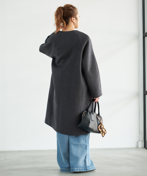 S160ビーバーノーカラーコート（ノーカラーコート）｜Spick & Span