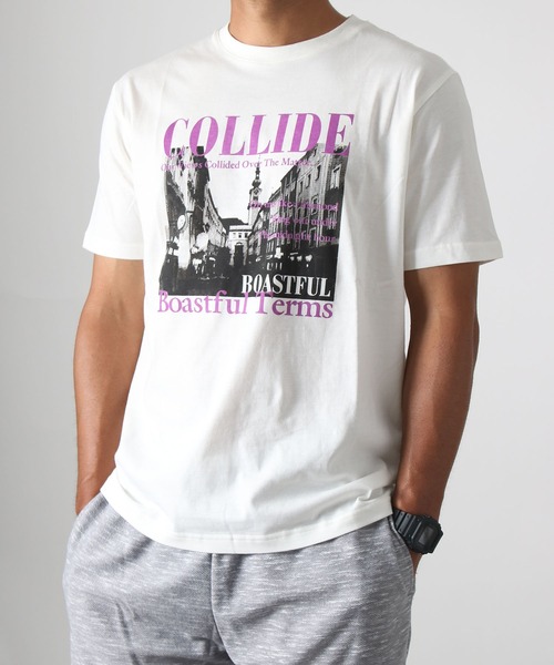 NYLAUS(ナイラス)の「【Nylaus】グラフィックプリント Tシャツ 半袖(Tシャツ/カットソー・メンズ・ブラック/ホワイト・L/M)」の1枚目の写真