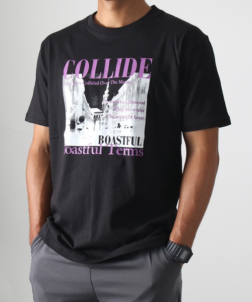 NYLAUS(ナイラス)の「【Nylaus】グラフィックプリント Tシャツ 半袖(Tシャツ/カットソー・メンズ・ブラック/ホワイト・L/M)」の2枚目の写真