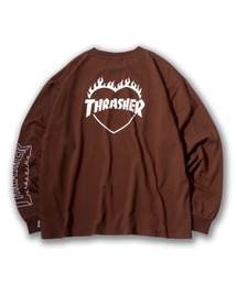 THRASHER（スラッシャー）の「THRASHER（スラッシャー）ブランドロゴ ハートモチーフ 袖プリントロンT メンズ レディース ユニセックス（Tシャツ/カットソー・メンズ）」