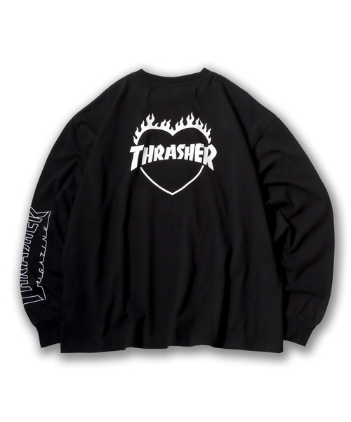 THRASHER(スラッシャー)の「THRASHER(スラッシャー)ハートモチーフ刺繍 プリント 袖プリント ロンT メンズ レディース ユニセックス(Tシャツ/カットソー・メンズ・アッシュグレー/ホワイト/ブラウン/ブラック・XL/L/M)」の10枚目の写真