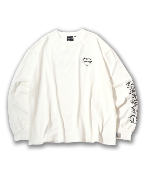 THRASHER(スラッシャー)の「THRASHER(スラッシャー)ハートモチーフ刺繍 プリント 袖プリント ロンT メンズ レディース ユニセックス(Tシャツ/カットソー・メンズ・アッシュグレー/ホワイト/ブラウン/ブラック・XL/L/M)」の5枚目の写真