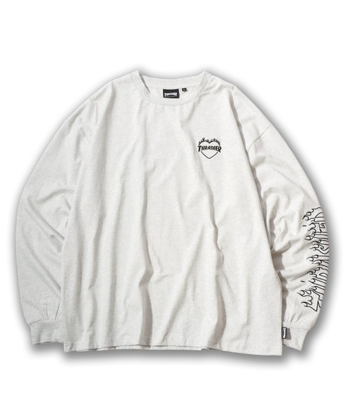 THRASHER(スラッシャー)の「THRASHER(スラッシャー)ハートモチーフ刺繍 プリント 袖プリント ロンT メンズ レディース ユニセックス(Tシャツ/カットソー・メンズ・アッシュグレー/ホワイト/ブラウン/ブラック・XL/L/M)」の14枚目の写真