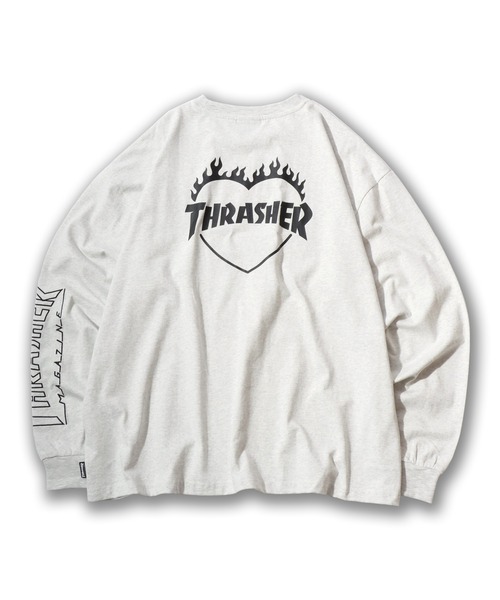 THRASHER(スラッシャー)の「THRASHER(スラッシャー)ハートモチーフ刺繍 プリント 袖プリント ロンT メンズ レディース ユニセックス(Tシャツ/カットソー・メンズ・アッシュグレー/ホワイト/ブラウン/ブラック・XL/L/M)」の15枚目の写真