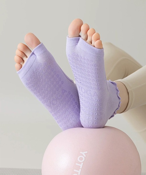 ammy.(エイミードット)の「【 ammy. / エイミードット 】 滑り止め付き フリル フットカバー ソックス / ヨガ フィットネス(ソックス/靴下・レディース・パープル/グリーン/ブルー/ベージュ/ホワイト/ブラック・FREE)」の7枚目の写真