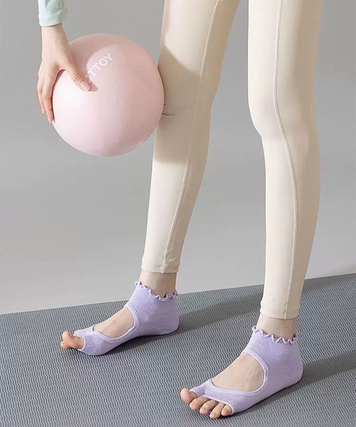 ammy.(エイミードット)の「【 ammy. / エイミードット 】 滑り止め付き フリル フットカバー ソックス / ヨガ フィットネス(ソックス/靴下・レディース・パープル/グリーン/ブルー/ベージュ/ホワイト/ブラック・FREE)」の8枚目の写真