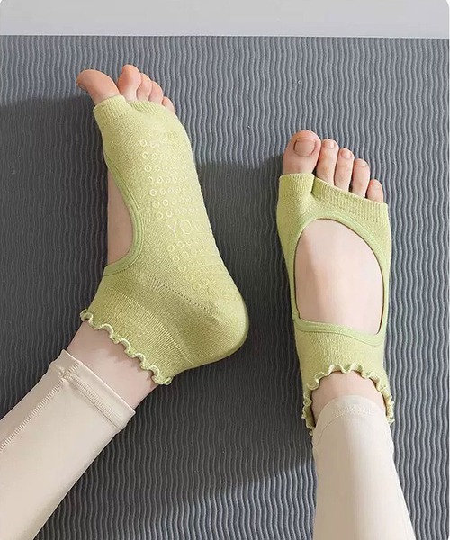 ammy.(エイミードット)の「【 ammy. / エイミードット 】 滑り止め付き フリル フットカバー ソックス / ヨガ フィットネス(ソックス/靴下・レディース・パープル/グリーン/ブルー/ベージュ/ホワイト/ブラック・FREE)」の11枚目の写真