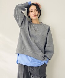 ロゴ刺繍ダンボールトレーナー