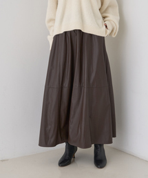 Rouge vif Anna | フェイクレザーフレアスカート(スカート)