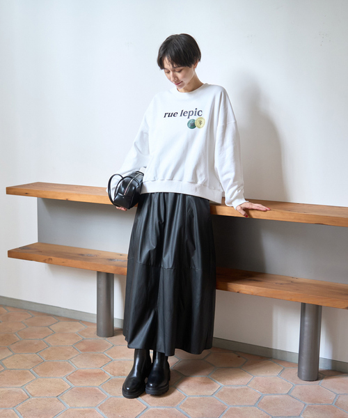 Rouge vif Anna（ルージュヴィフアンナ）の「フェイクレザーフレアスカート（スカート・レディース・ブラウン/ブラック・38/36）」の19枚目の写真