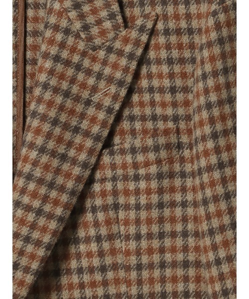 SUIT SQUARE(スーツスクエア)の「GOOVI ダブルブレストジャケット ウールソフトツイード ガンクラブチェック(テーラードジャケット・メンズ・ベージュ系・1/2/3)」の6枚目の写真