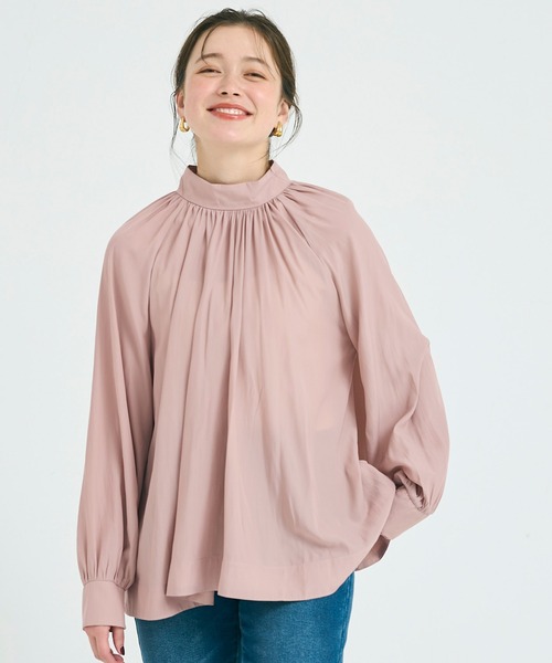coca(coca)(コカ)の「バックリボンサテンブラウス(シャツ/ブラウス・レディース・ネイビー/ピンク・L/M)」の6枚目の写真