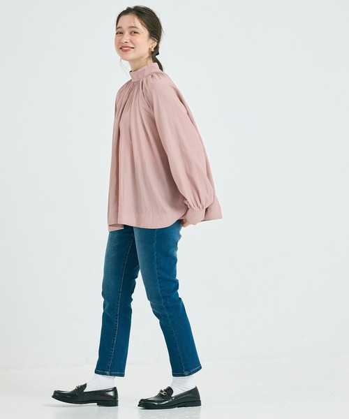 coca(coca)(コカ)の「バックリボンサテンブラウス(シャツ/ブラウス・レディース・ネイビー/ピンク・L/M)」の5枚目の写真