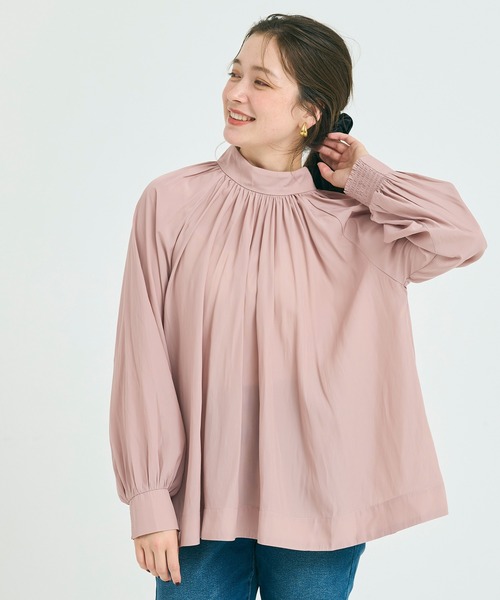 coca(coca)(コカ)の「バックリボンサテンブラウス(シャツ/ブラウス・レディース・ネイビー/ピンク・L/M)」の4枚目の写真