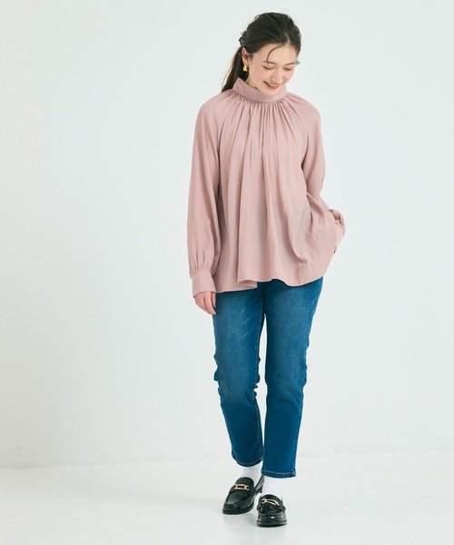 coca(coca)(コカ)の「バックリボンサテンブラウス(シャツ/ブラウス・レディース・ネイビー/ピンク・L/M)」の8枚目の写真
