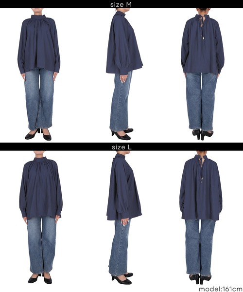 coca(coca)(コカ)の「バックリボンサテンブラウス(シャツ/ブラウス・レディース・ネイビー/ピンク・L/M)」の14枚目の写真