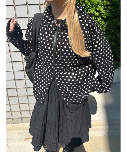 WC（ダブル シー）の「《秋冬新作★》ドットジャガードビッグバーカー（パーカー・レディース・グレー/ブラック・FREE）」の14枚目の写真