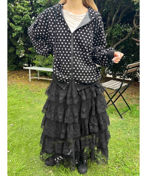 WC（ダブル シー）の「《秋冬新作★》ドットジャガードビッグバーカー（パーカー・レディース・グレー/ブラック・FREE）」の9枚目の写真