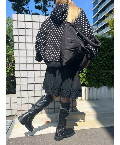 WC（ダブル シー）の「《秋冬新作★》ドットジャガードビッグバーカー（パーカー・レディース・グレー/ブラック・FREE）」の5枚目の写真