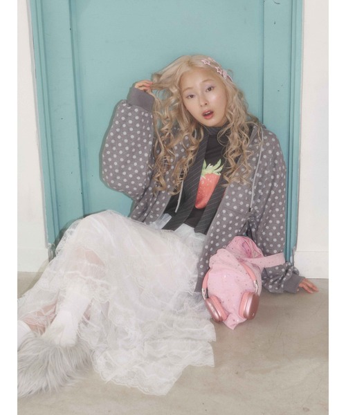 WC（ダブル シー）の「《秋冬新作★》ドットジャガードビッグバーカー（パーカー・レディース・グレー/ブラック・FREE）」の6枚目の写真