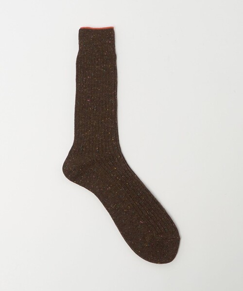 ANTIPAST(アンティパスト)の「<ANTIPAST>ネップ リブソックス(ソックス/靴下・メンズ・ダークブラウン/ピンク/ホワイト/ダークグレー・FREE)」の1枚目の写真