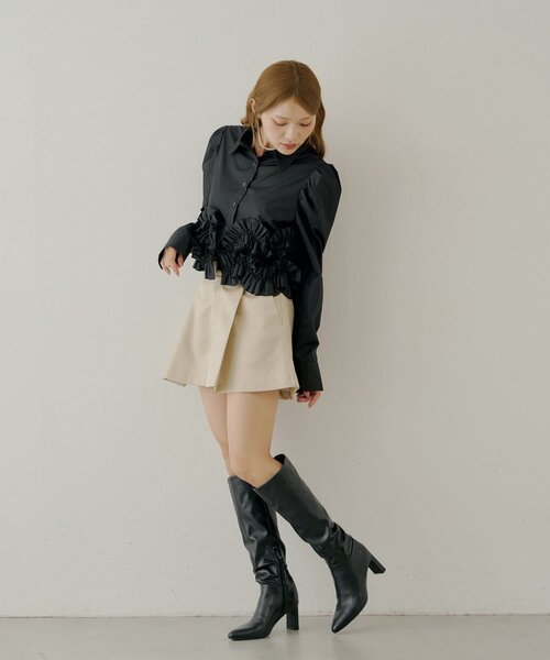 Chico（チコ）の「【SALON by Chico】裾フリルデザインヘムブラウス（シャツ/ブラウス・レディース・ブラック/ピンク/アイボリー・FREE）」の12枚目の写真