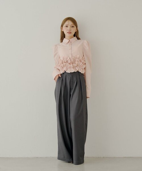 Chico（チコ）の「【SALON by Chico】裾フリルデザインヘムブラウス（シャツ/ブラウス・レディース・ブラック/ピンク/アイボリー・FREE）」の16枚目の写真