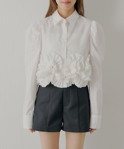 Chico（チコ）の「【SALON by Chico】裾フリルデザインヘムブラウス（シャツ/ブラウス・レディース・ブラック/ピンク/アイボリー・FREE）」の20枚目の写真