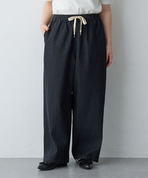 anyfee（エニフィー）の「【anyfee/大きいサイズ】選べる2素材（チノ・デニム）ウエスト紐イージーワイドパンツ《低身長サイズ有》◆新色追加◆（デニムパンツ）」