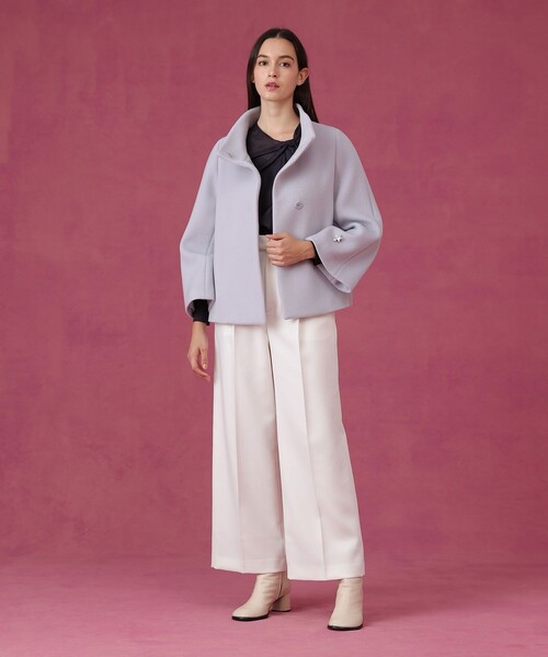 ANAYI(アナイ)の「ウールビーバーショートコート(テーラードジャケット・レディース・ブラック/ホワイト/ライトブルー/ピンクベージュ・38/36/34)」の12枚目の写真