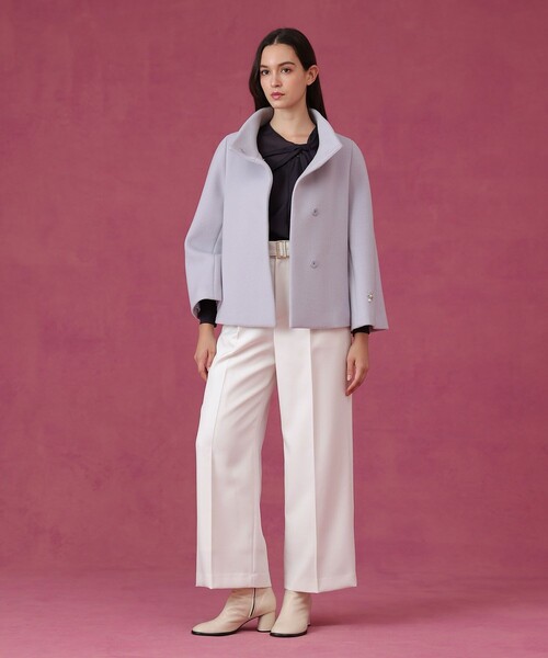 ANAYI(アナイ)の「ウールビーバーショートコート(テーラードジャケット・レディース・ブラック/ホワイト/ライトブルー/ピンクベージュ・38/36/34)」の13枚目の写真