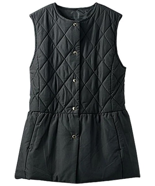 BELLUNA PLUS(ベルーナ)の「キルト切替ペプラムベスト(ベスト・レディース・アイボリー/ブラック・MEDIUM/LARGE/X-LARGE)」の8枚目の写真