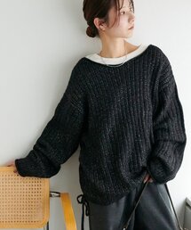 【腰回りカバー/WEB限定】ドロストニットプルオーバー