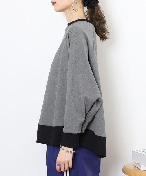EGLANTINE（エグランティーヌ）の「EGLANTINE ゆったりドルマンプルオーバー（Tシャツ/カットソー・レディース・ネイビー/ベージュ/チャコールグレー・38）」の21枚目の写真