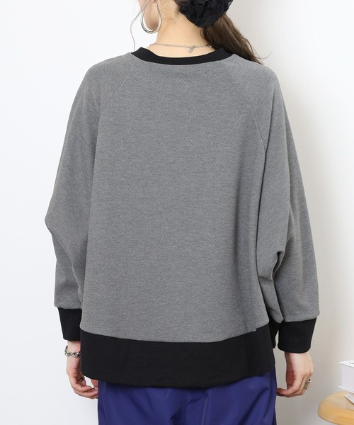 EGLANTINE（エグランティーヌ）の「EGLANTINE ゆったりドルマンプルオーバー（Tシャツ/カットソー・レディース・ネイビー/ベージュ/チャコールグレー・38）」の22枚目の写真