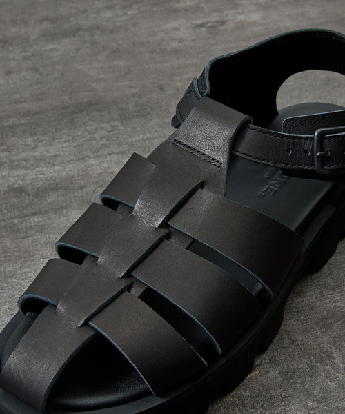 PADRONE(パドローネ)の「PADRONE パドローネ / CS GURRKHA SANDALS レザーグルカサンダル 牛革 日本製 / PU2308-3210(サンダル・メンズ・ブラック・42/41/40)」の3枚目の写真