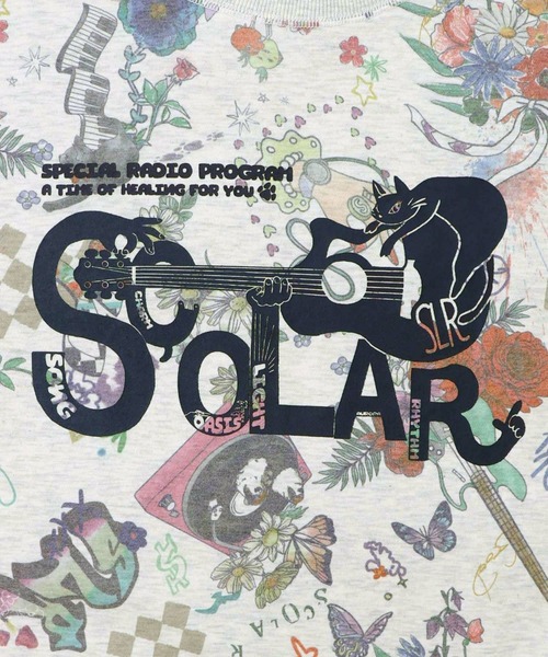 ScoLar(スカラー)の「ScoLar(スカラー) 花と音楽のスウェットプルオーバー(スウェット・レディース・グレー/オートミール・MEDIUM)」の6枚目の写真