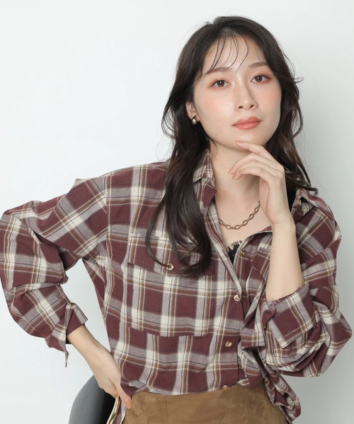 新品タグ付Apuweiser-riche チェックシャツレーストリムニットセット アプワイザー・リッシェ Apuweiser-riche チェックシャツレース