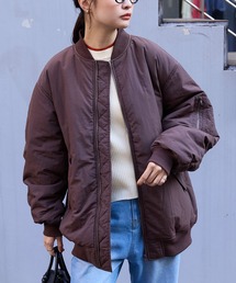 ボリュームスリーブオーバーサイズ 中綿MA-1ブラウン