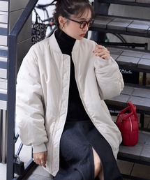 ボリュームスリーブオーバーサイズ 中綿MA-1アイボリー