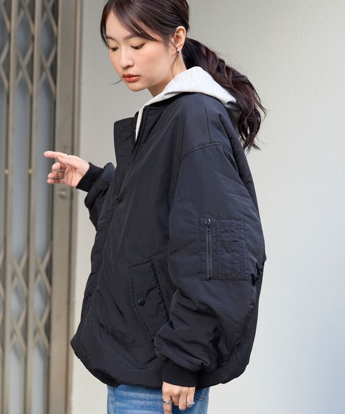 ボリュームスリーブオーバーサイズ 中綿MA-1 MONO-MART│MONO-MART