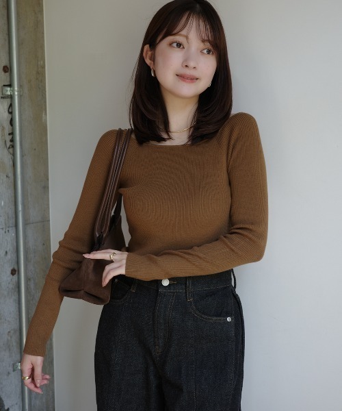 シルクカシミアブレンドボートネックニット（ニット/セーター