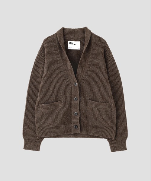 MHL.（エムエイチエル）の「FINE SHETLAND（カーディガン/ボレロ・レディース・ブラウン/ネイビー・2）」の8枚目の写真