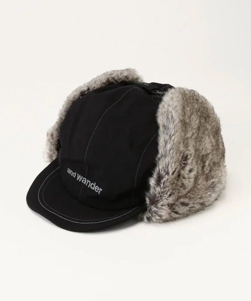 and wander（アンドワンダー）の「and wander/アンドワンダー CORDURA 3L boa cap 5パネル スピンドル付き ウィンターボアキャップ（キャップ・メンズ・ブラック・FREE）」の2枚目の写真