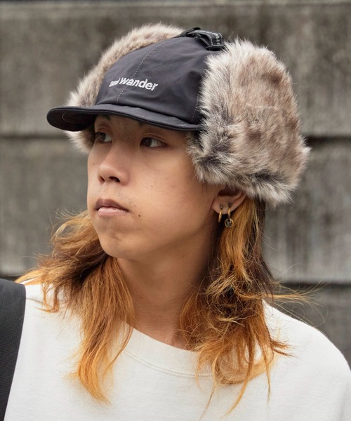 and wander（アンドワンダー）の「and wander/アンドワンダー CORDURA 3L boa cap 5パネル スピンドル付き ウィンターボアキャップ（キャップ・メンズ・ブラック・FREE）」の4枚目の写真