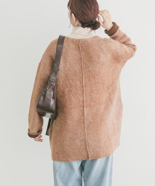 ITEMS URBANRESEARCH（アイテムズ アーバンリサーチ）の「ダブルフェイスミドルカーディガン（ノーカラーコート・レディース・ライトブルー/ブラウン/ネイビー・FREE）」の6枚目の写真