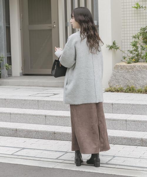 ITEMS URBANRESEARCH（アイテムズ アーバンリサーチ）の「ダブルフェイスミドルカーディガン（ノーカラーコート・レディース・ライトブルー/ブラウン/ネイビー・FREE）」の15枚目の写真